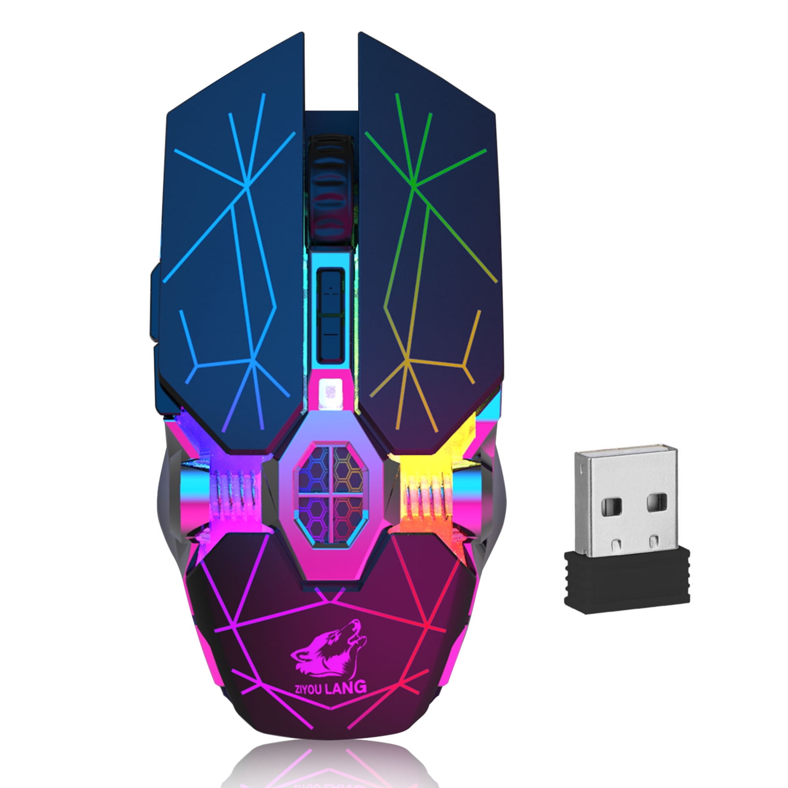 Wireless Gaming Mouse, Rechargeable Computer Gaming Mouse Unique Silent