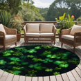 thumbnail image 4 of Large Round Rug 8Ft Washable Non-Slip, St. Patrick's Day Circle Area Rugs for Living Room Bedroom, Vintage Rustic Spring Green Lucky Leaves Indoor Floor Mats Carpet Runner for Home Decor, 4 of 8