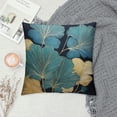thumbnail image 2 of Nawypu Throw Pillow Cover Green Plant Leaves - Teal Gold Pillow Cushion Covers - Square Turquoise Cushion Case, Great for Sofa, Bedroom, Chair, Yard, Living Room Decor, 2 of 5