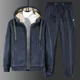 thumbnail image 3 of Conjunto de 2 piezas de sudaderas y pantalones casuales con capucha y chaqueta de forro polar más grueso, además de conjuntos de terciopelo, chándal de invierno para hombre, sudaderas con capucha, 3 of 5