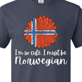thumbnail image 4 of Inktastic I'm So Cute, I Must be Norwegian Sunflower Norway Flag T-Shirt, 4 of 5
