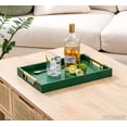 thumbnail image 3 of Home Redefined Decorative Rectangle Serving Tray, Crocodile Faux Leather, Gold Handles, 17.5" x 12", Crocodile Green, 3 of 7