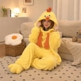 thumbnail image 5 of Wenini Women's Yellow Chicken Hooded Fleece Jumpsuit Pajamas Loungewear with Matching Shoes Covers, 5 of 6