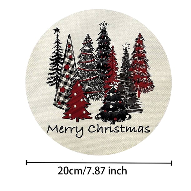 Decoraciones navideñas, adornos navideños, regalos navideños, manteles individuales para árboles de Navidad, manteles individuales antideslizantes para restaurantes, manteles individuales redondos par
