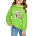 thumbnail image 2 of Moonsky Sudadera con capucha y cordón HUNTRX, estampado de grupo de chicas coreanas, jersey corto, suave y cómodo, top de manga larga para primavera y otoño. Verde fluorescente 110, 2 of 5