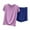 Purple, variant on SwiftWear Soft Modal Pajama Set for Women – Loose Ruffled Top & High Waisted Shorts Comfort at Home Machine Washable Sleepwear for Women