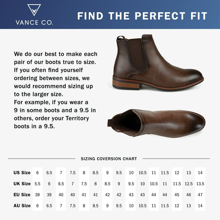 Vance Co. Mens Landon Tru Comfort Foam Pull on Round Toe Chelsea