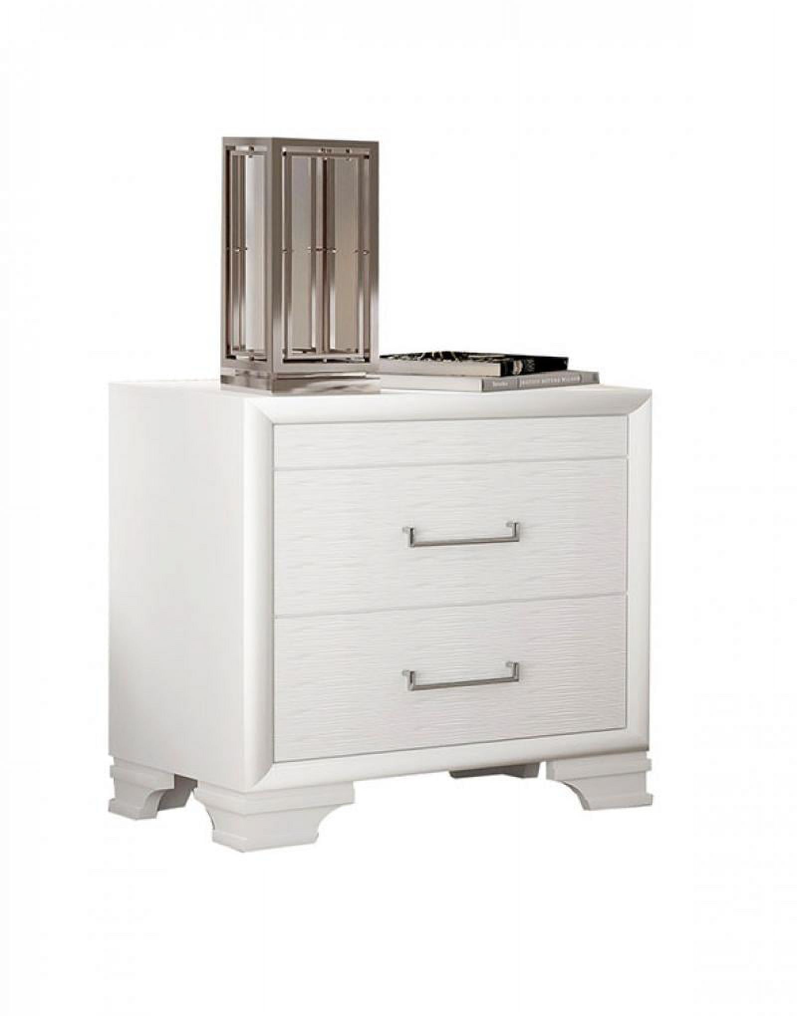 Storage Queen Bed & 2 Nightstands Glossy White Modern Global Furniture Jordyn - image 5 of 6