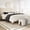 Cream White, Nubby Fabric, variant on Amolife Queen Bed Frame, Platform Bed Frame with Upholstered Adjustable Headboard, White, Nubby Fabric