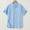 Sky Blue#07, variant on Men's Cotton Linen Henleys T Shirts Oversized Quarter Button Neck Short Sleeve Shirt Casual Solid Plus Size Loose Comfy Summer Vacation Beach Tee Blouse Top