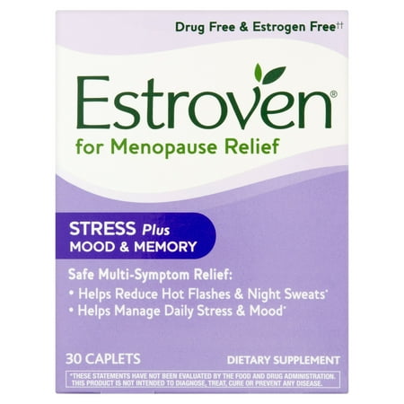 Estroven Stress plus d'humeur et la mémoire Symptôme Multi-ménopause secours alimentaires Supplément Caplets, 30 count