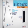 thumbnail image 2 of U.S. Art Supply 63" High Steel Easy Folding Display Easel (6 Pack), Instantly Collapses, Adjustable Holders, Portable, 2 of 7