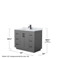 thumbnail image 5 of Wyndham Collection Miranda 42" Carrara&Wood Single Bathroom Vanity in Gray/Black, 5 of 6