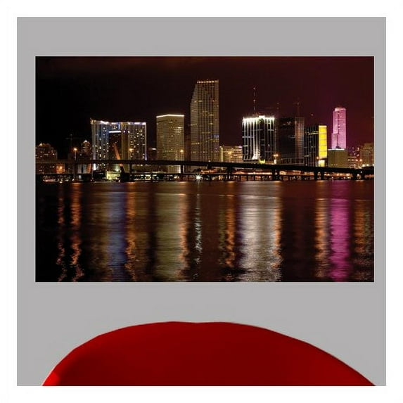 Wallhogs Night Miami Glossy Wall Mural