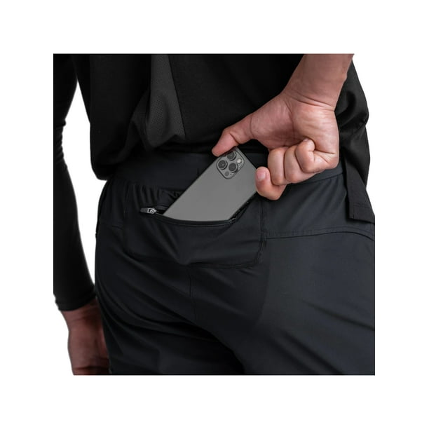 FOCUSNORM Men's Sports Short Pants,Solid Color with Zipper
