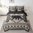 thumbnail image 2 of jejeloiu Vintage Boho Aztec 7-Piece Twin Bedding Sets,Jungle Wildlife Bear Bedding Comforter Set,Gray Brown Geometric Grid Sheet Sets For Teens,Breathable Home Decor Reversible, 2 of 8