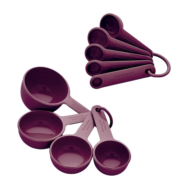 Juego de tazas medidoras y cucharas KitchenAid Beetroot, 9 piezas