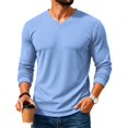 thumbnail image 2 of T Shirts for Man V Neck Long Sleeve Casual Basic Pullover Tee Soft Breathable Fabric V Neckline Regular Fit Tops, 2 of 7