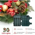 thumbnail image 3 of Trilenars 30 Inch Christmas Wreath with Lights,Lighted Large Outdoor Christmas Door,Wreath with 40 Battery Operated LED Lights Balls for Home Decor,Red Gold, 3 of 7