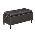 thumbnail image 2 of Convenience Concepts Designs4Comfort Magnolia Storage Ottoman with Reversible Trays, Espresso Faux Leather, 2 of 7