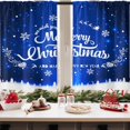 thumbnail image 5 of Christmas Kitchen Curtains Blue Window Curtains Over Sink Set of 2, Merry Xmas Short Tier Curtain for Kitchen, Winter Kitchen Decor 27.5" x 36", 5 of 6