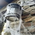 thumbnail image 5 of Happydeer Halloween Decoration White Spider Web Stretchable Cotton Cobweb Decor with 100 Plastic Spiders Safe Indoor Halloween Props (Type A), 5 of 13