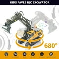 thumbnail image 3 of Remote Control Excavator Toy for Boys Ages 4+, RC Construction Vehicle-Metal Shovel, Lights, Sounds, 2.4GHz, 680-Degree Rotation, 3 of 8
