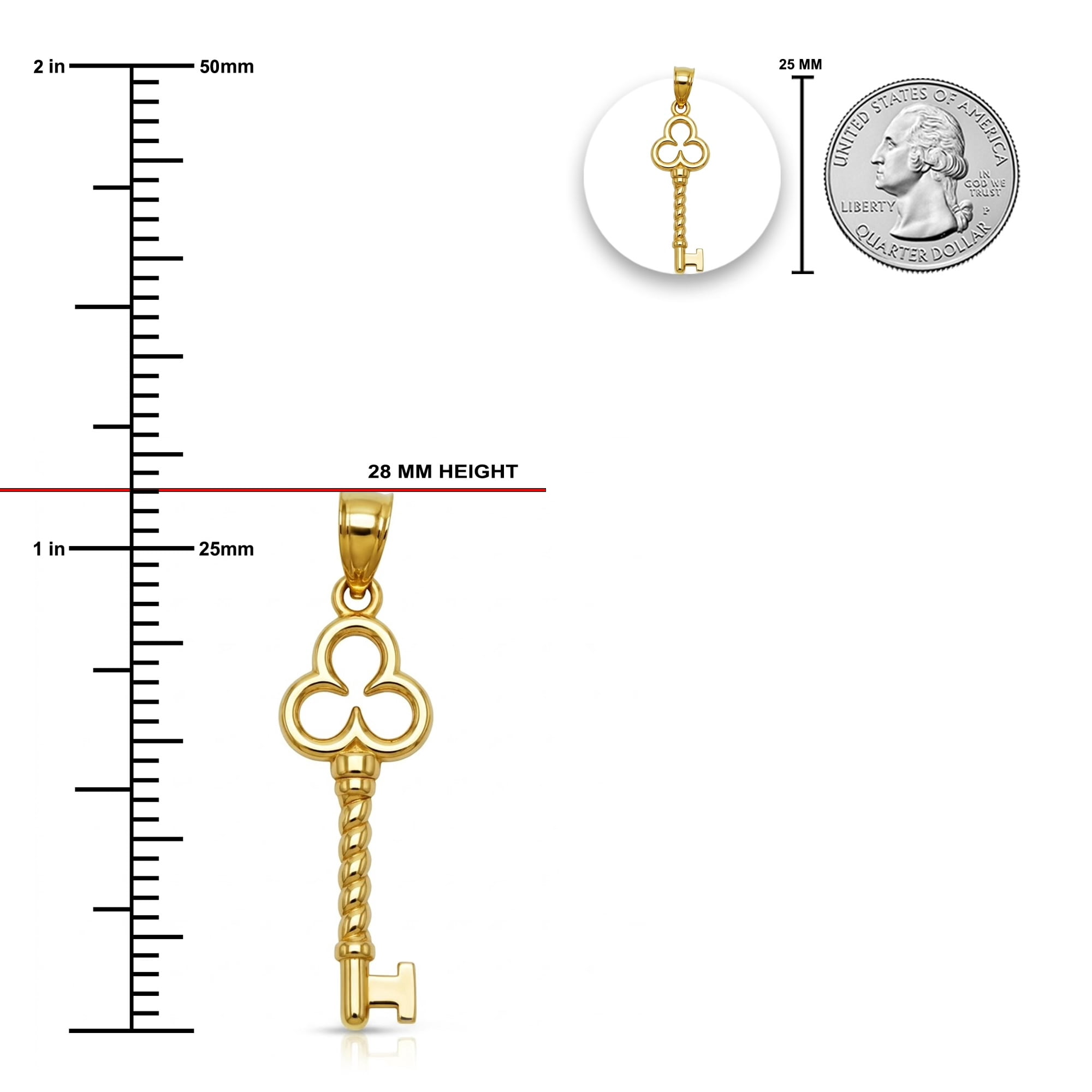 Charm America - Gold Key to Success Charm- 10 Karat Solid Gold