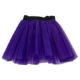 thumbnail image 2 of Huowey Girls Ballet Dance Skirt Tutu Skirt Solid Color Elastic Waist Three Lined Tiered Ruffled Mini Skirts Summer Fashionable Cozy Party Birthday Princess Tulle Skirt Dailywear,Dark Purple,One Size, 2 of 4
