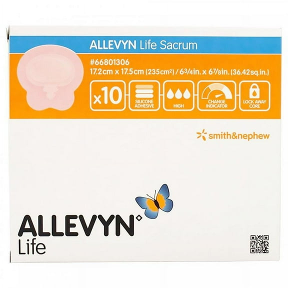 Allevyn Life Silicone Foam Dressing, Sacral, 7 x 7 Inch, Sterile, 10 Count