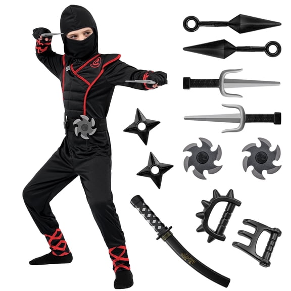 Joyfy Kids Ninja Costume for Boys Halloween Fancy Dress Costume for Kids Age 3 & up