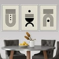 thumbnail image 3 of PixonSign Framed Canvas Print Wall Art Set Geometric Black Vintage Polygon Pattern Abstract Shapes Illustrations Modern Art Minimalism Decorative for Living Room, Bedroom, Office - 16"x24"x3 White, 3 of 5