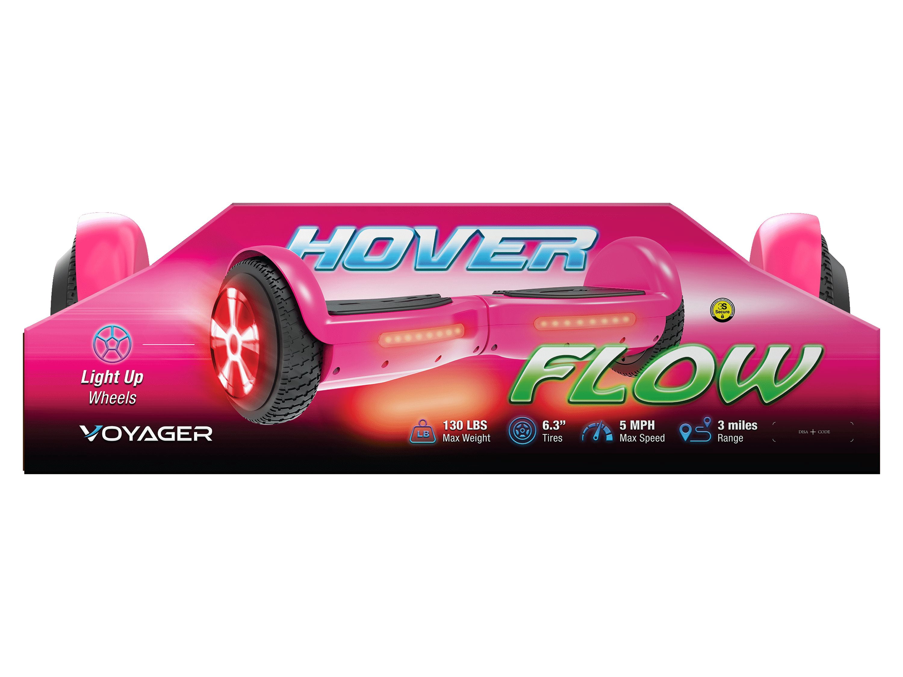 Voyager Hover Flow Pink Hoverboard with Lights for Kids Ages 5+