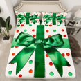 thumbnail image 2 of Feelyou Green Ribbon Bow Queen Sheet Sets, Colorful Cartoon Dots Flat Sheet, Merry Christmas Queen Fitted Sheet, Ultra Soft Home Decor,4-Piece, 2 of 7