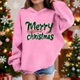 thumbnail image 2 of Lorytime Girls Sweatshirts for Fall Boys Merry Christmas Shirt Long Sleeve Pullover Drop Shoulder Cute Tops Pink 13 Years, 2 of 4