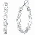 thumbnail image 1 of Chenchen 925 Sterling Silver Earrings Hoops for Women Lightweight Twisted Hoop Earrings With Cubic Zirconia Hypoallergenic Hoops Earrings (20/30/40/50/60MM), 1 of 1
