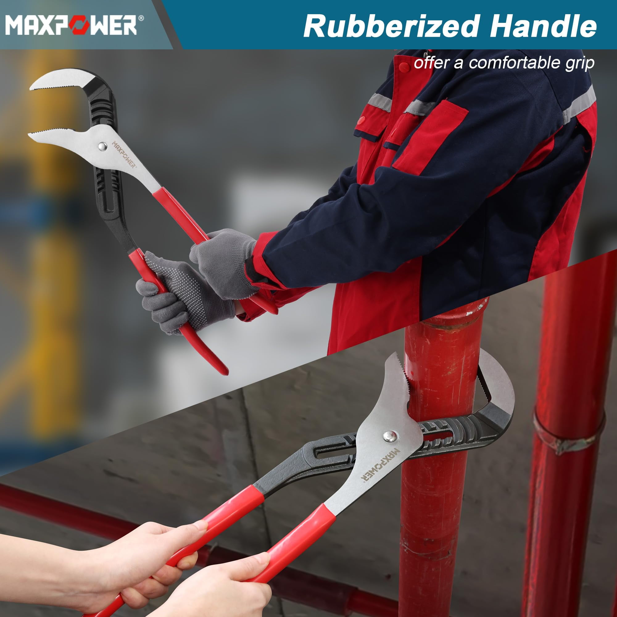 MAXPOWER 20 inch Groove Joint Pliers, 5.5 inch Max Opening