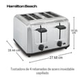 thumbnail image 2 of Tostadora Hamilton Beach 4 Rebanadas Acero Inoxidable Apagado Automático Doble Control Independiente 1500 W, 2 of 9