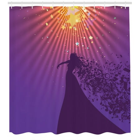 Diva Shower Curtain Silhouette Of Woman Opera Singer Singing At