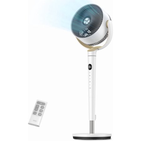 120° swivel standing fan, quiet floor-standing fan with DC motor, 85-foot-tall stand for rooms, 8 speed settings, 3 modes