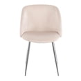 thumbnail image 5 of LumiSource Chrome, Cream Velvet Fran Chair - Set of 2, 5 of 9