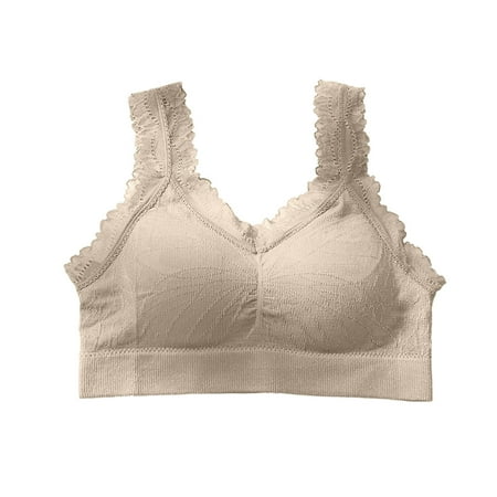 

CAICJ98 Bras for Women Women s Wireless Bra with Cooling Seamless Smooth Comfort Wirefree T-Shirt Bra Khaki One Size