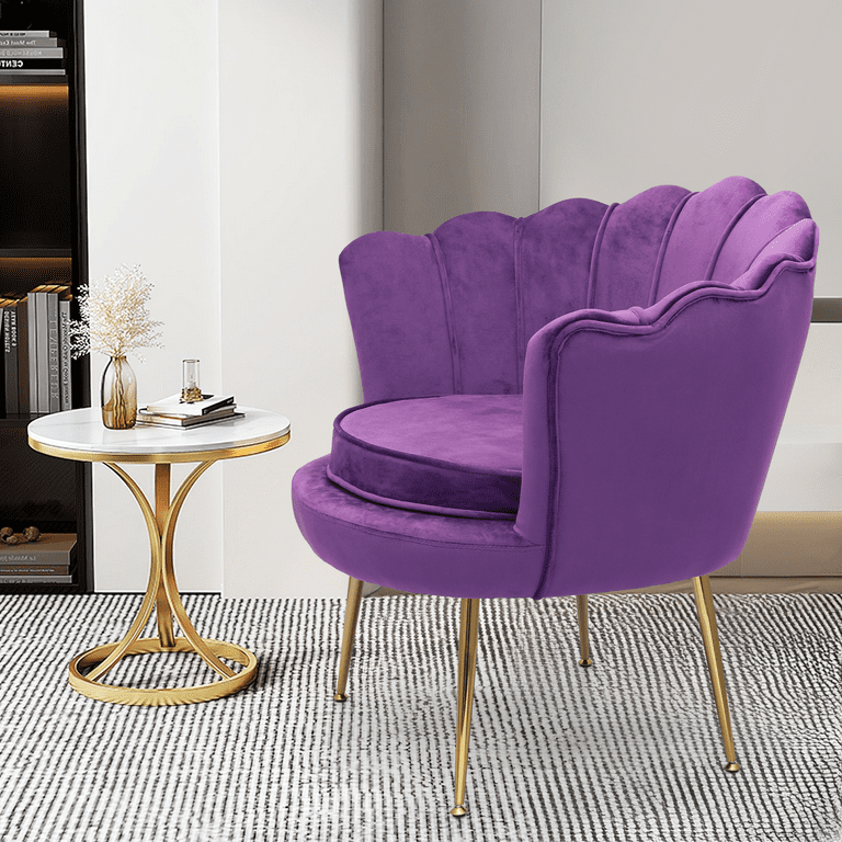 Chair Seat Purple Shell Chair MoNiBloom Velvet Accent Chair With