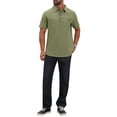 thumbnail image 2 of INSPIRE CHIC Men's Linen Chest Pocket Short Sleeve Casual Hawaiian Beach Polo Shirts 2XL Olive Green, 2 of 6