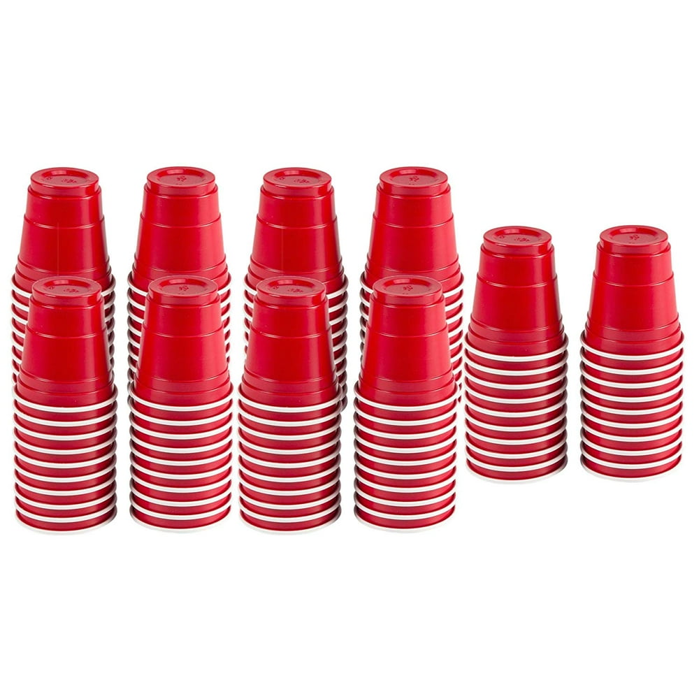 2oz Mini Red Disposable Cups (100 ct) Great for Parties, Picnics