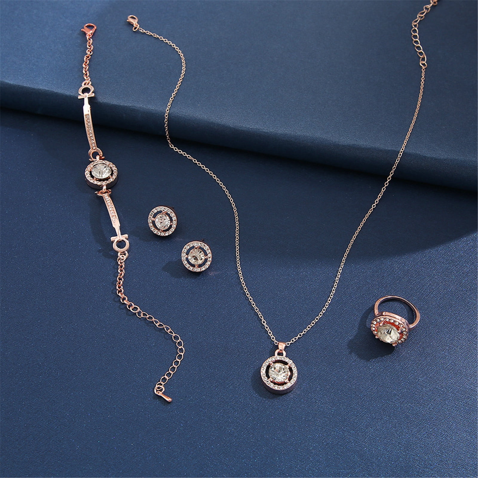 Pandora Signature Two-Tone Intertwined Circles Necklace and Earrings Set