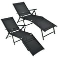 thumbnail image 2 of Gymax Set of 2 Outdoor Adjustable Chaise Lounge Chair Patio Folding Recliner Lounge Black, 2 of 10