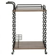 thumbnail image 3 of Light Oak Wood Kitchen Server/Bar Cart with 3 Bottle Compartment, 3 of 7