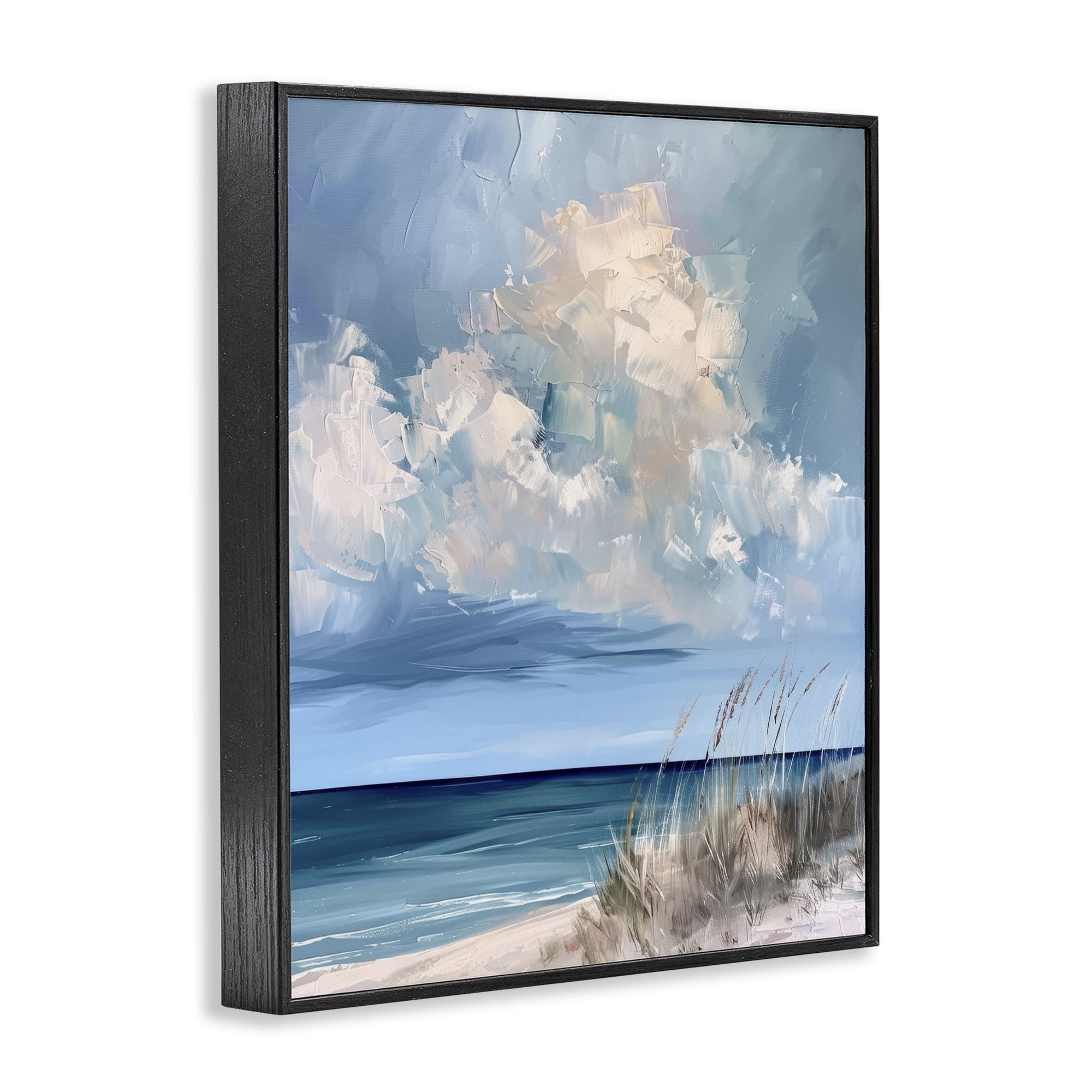 Stupell Industries A Storm Is Coming on Beach Black Framed Giclee Art, design by Petal Prints Design