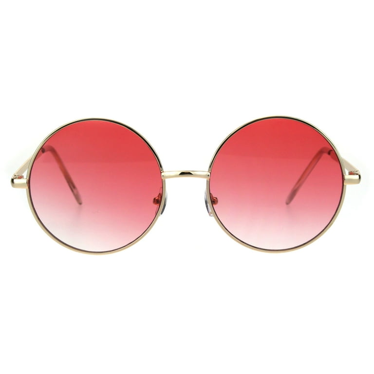 Round Hippie Sunglasses w/ Light Pink Rhinestones and Lenses